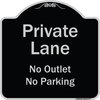 Signmission Designer Series-Private Lane No Outlet No Parking Black & Silver, 18" x 18", BS-1818-9777 A-DES-BS-1818-9777